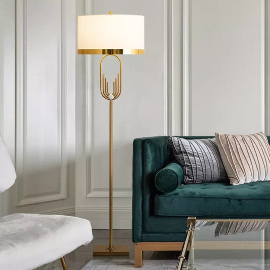 Luxury standing lamp with fabric shade
