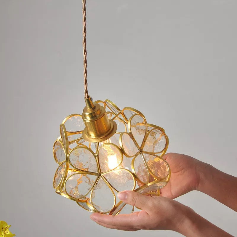 Floral Glass Pendant Light Soft Ambient Glow