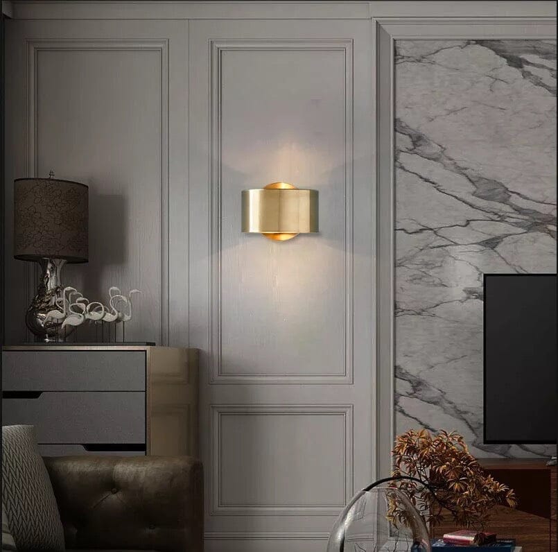 Living room wall sconce with soft glow