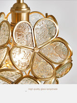 Floral Glass Pendant Light for Kitchen and Bedroom