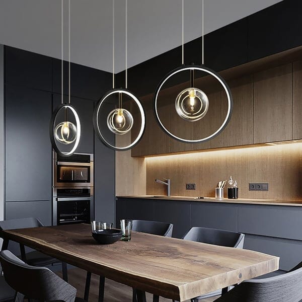 Glass globe pendant light additional angle view