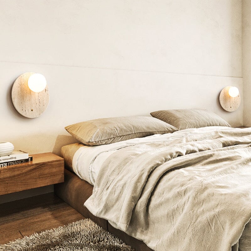 Travertine Wall Light for Bedroom Decor
