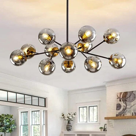Glass Chandelier Dimmable Modern Design Living Room