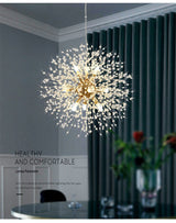Crystal ceiling light close-up detail