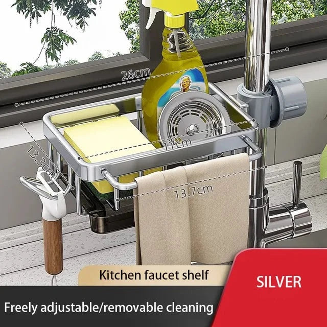 Aluminum Sink Organizer durable construction close-up - OpalDwell