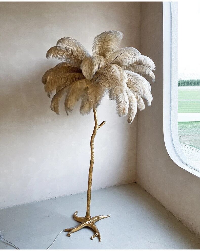 Feather Effect Floor Lamp Care and Texture Detail