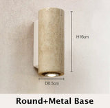 Travertine wall sconce in a living room