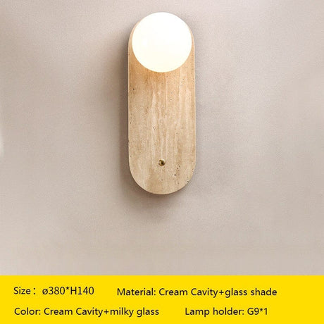 Travertine Wall Sconce Close Detail