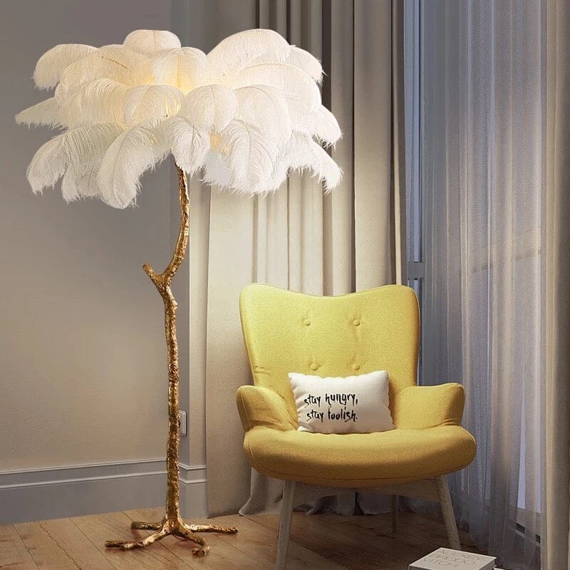 Feather Effect Floor Lamp for Living Room