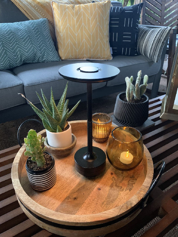 Silver finish LED table lamp modern design
