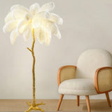 Feather Effect Floor Lamp Textured Shade Detail