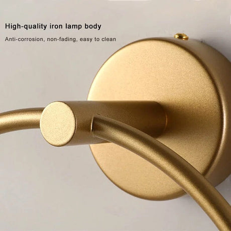 Iron wall lamp additional view LED G9 base close-up