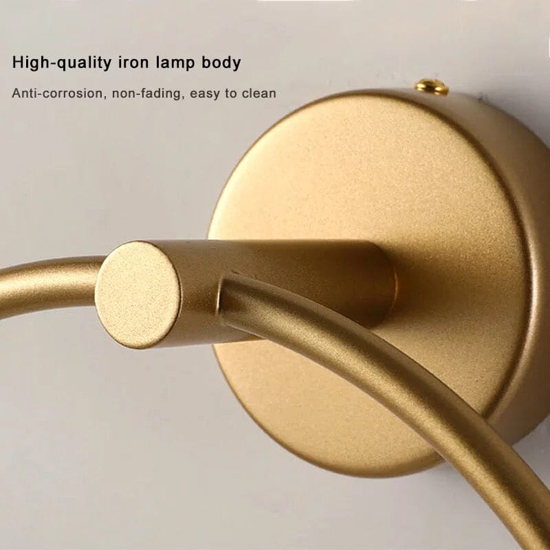 Iron wall lamp additional view LED G9 base close-up