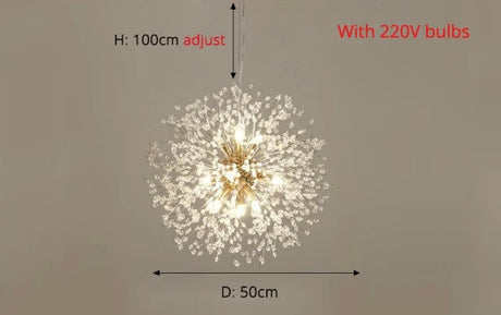 Adjustable dandelion light installation detail