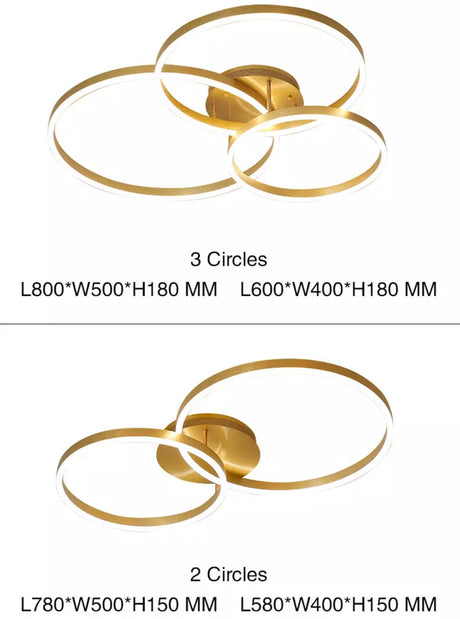 Gold Aluminum Chandelier Two Ring Configuration