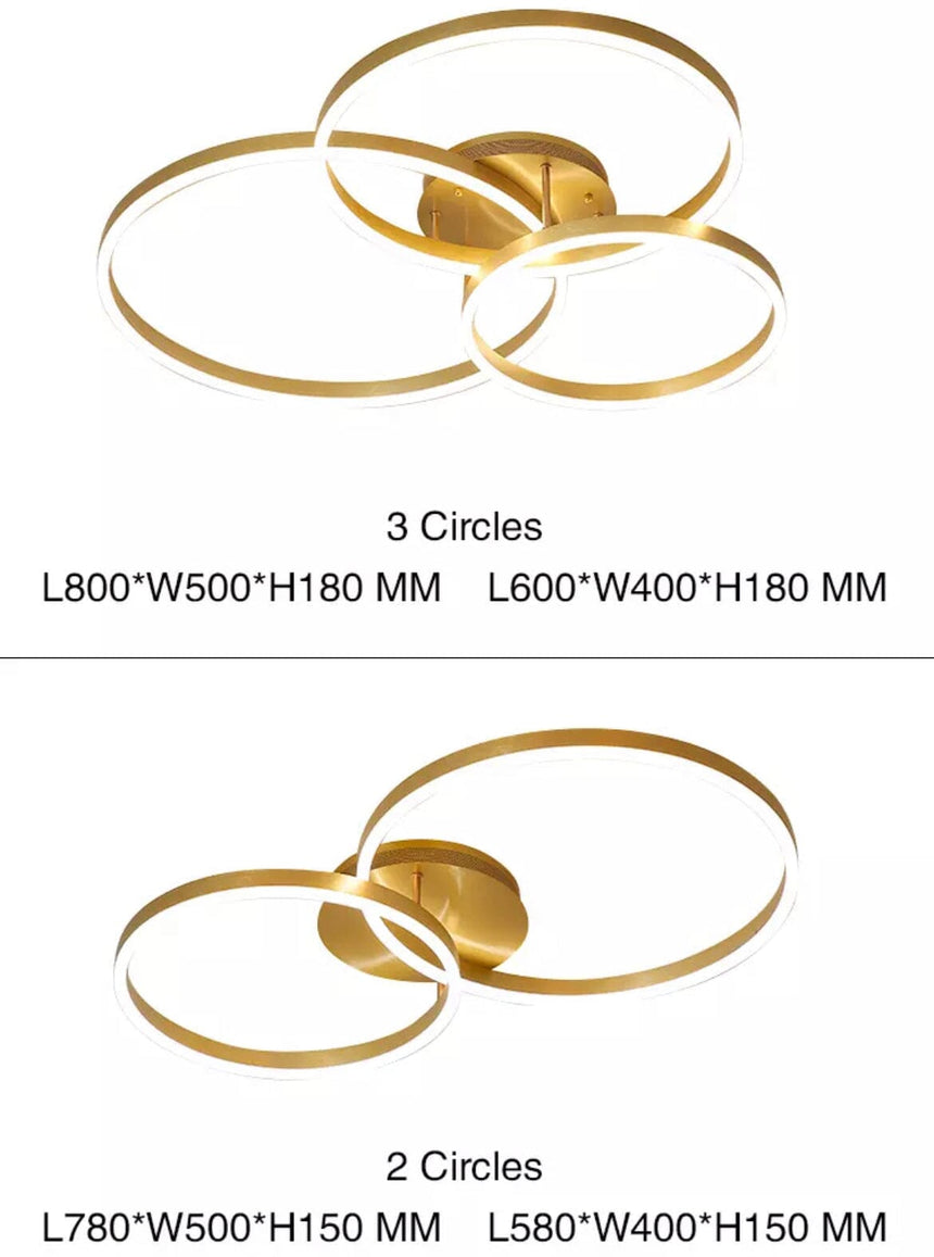 Gold Aluminum Chandelier Two Ring Configuration