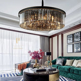 Tavian Chandelier - Grey Crystal Detail
