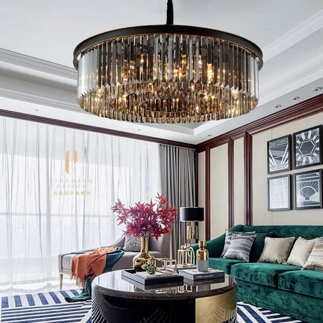 Tavian Chandelier - Grey Crystal Detail