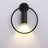 Aluminium and iron detail on wall lamp