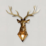 Gold resin antler wall lamp for hallway decor