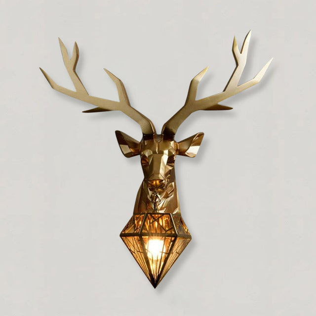 Gold resin antler wall lamp for hallway decor