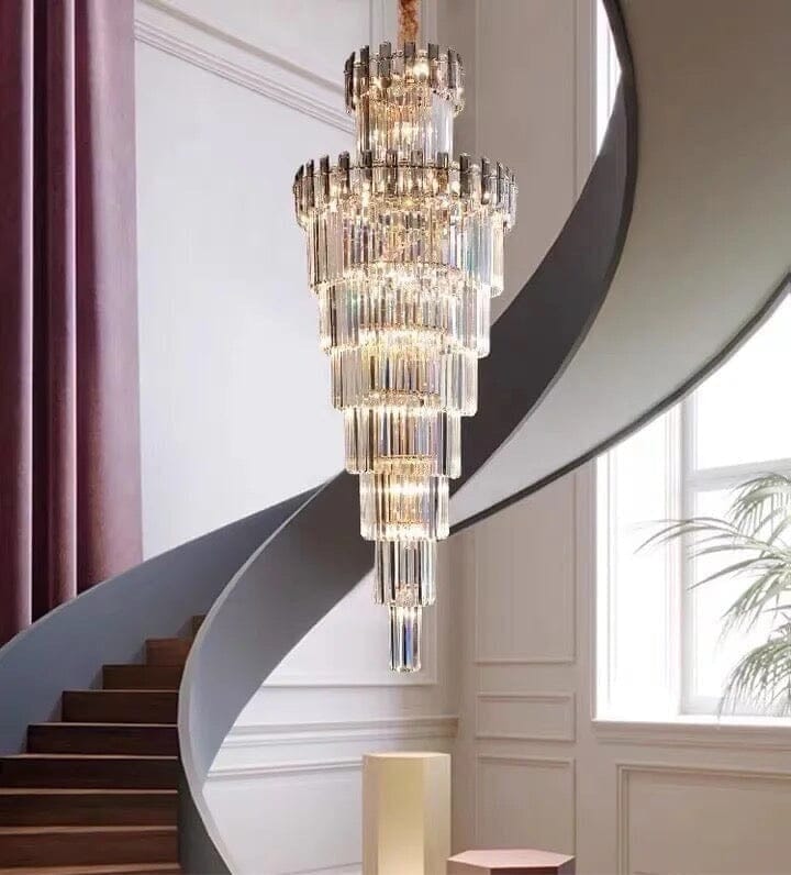 Crystal Tier Chandelier for Entryway Ceiling