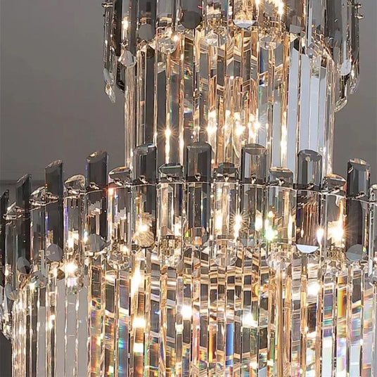 Chandelier Close-Up of Crystal Tiers