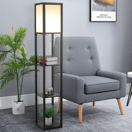 Wood and Silicone Floor Lamp Textured Detail