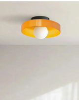 Wall lamp illuminating living room wall