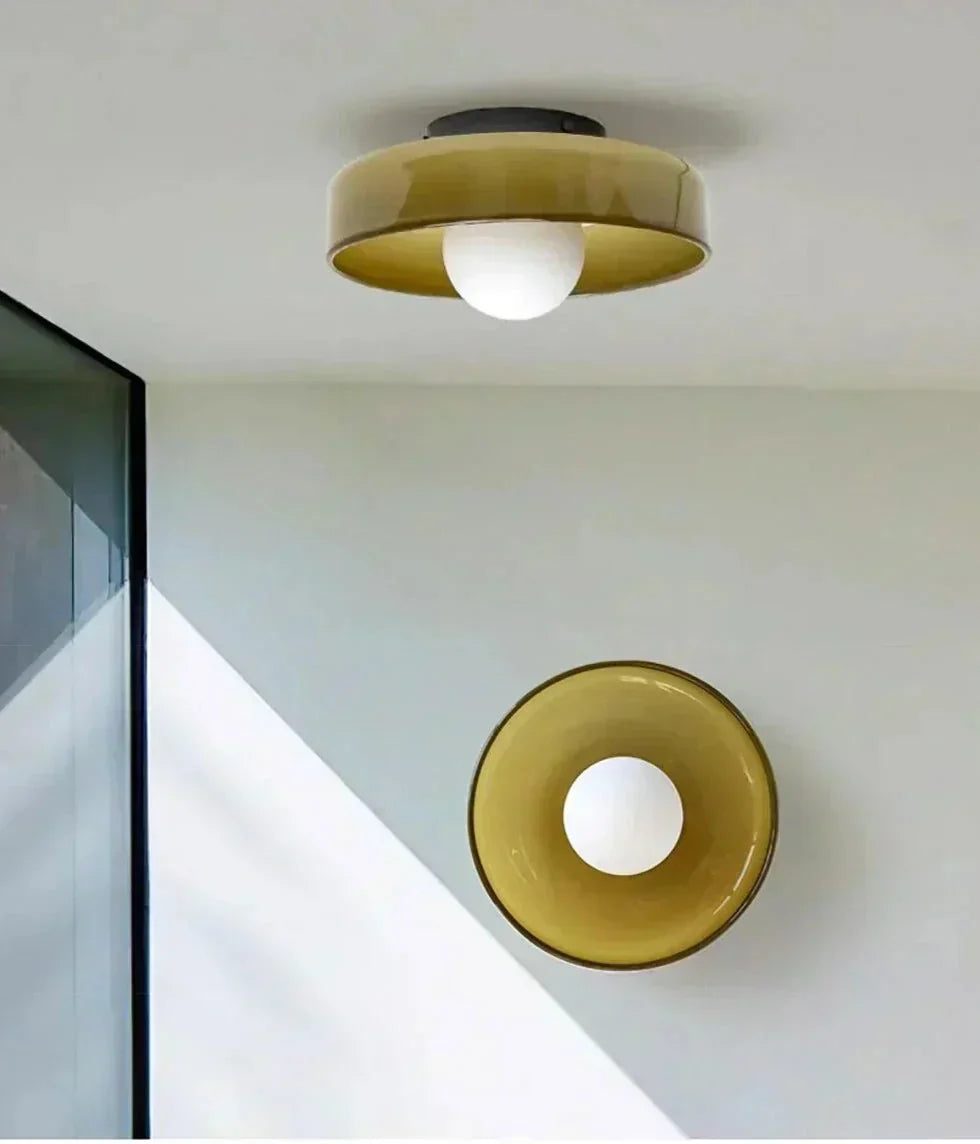 Glass and iron wall lamp collection for hallways