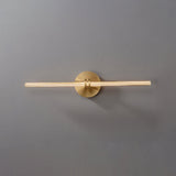 The rod and its round plate seen from the side, the glass clear of the wall