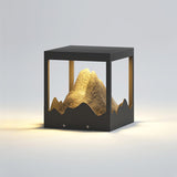 The sculpted peak seen close, the grain of the resin catching the light