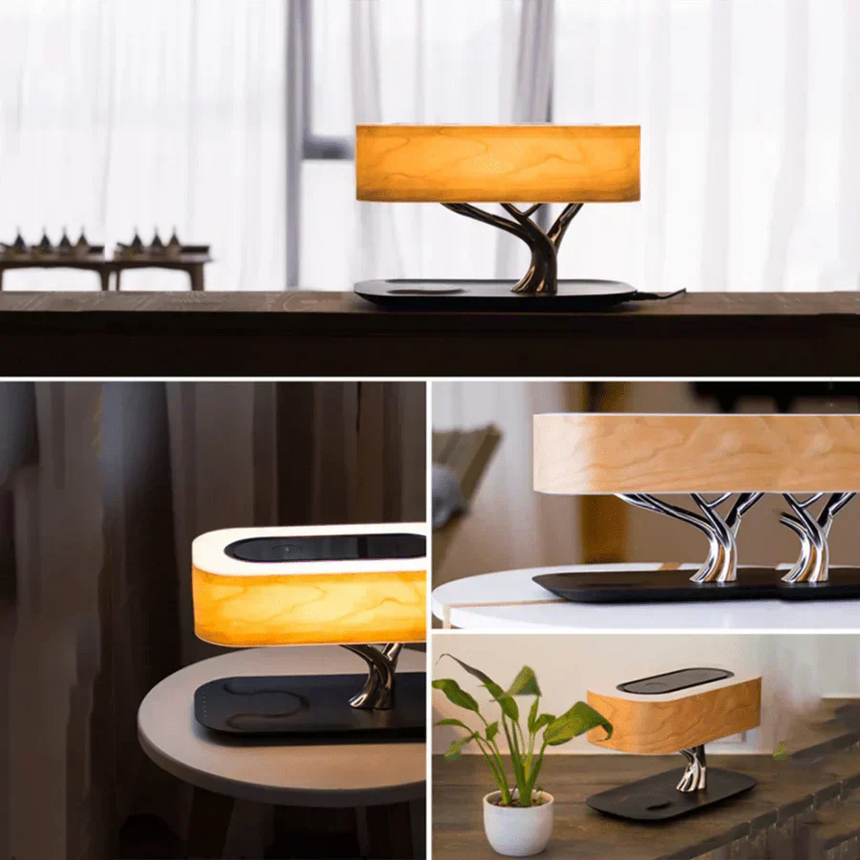 Bedside Lamp Wireless Charging Pad Tree Design