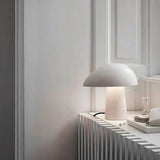 Wood table lamp with timeless metal and wood design