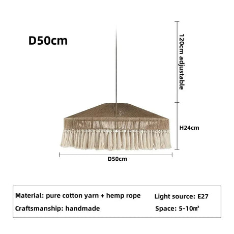 Dimension card for the 50 cm jute pendant light