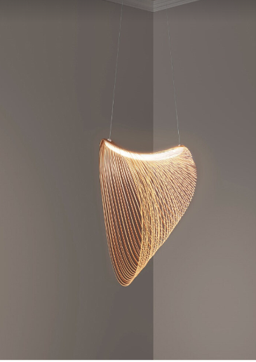 Rustic Birch Wood Hanging Fixture Detail