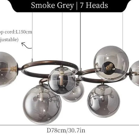 LED glass chandelier for contemporary interiors