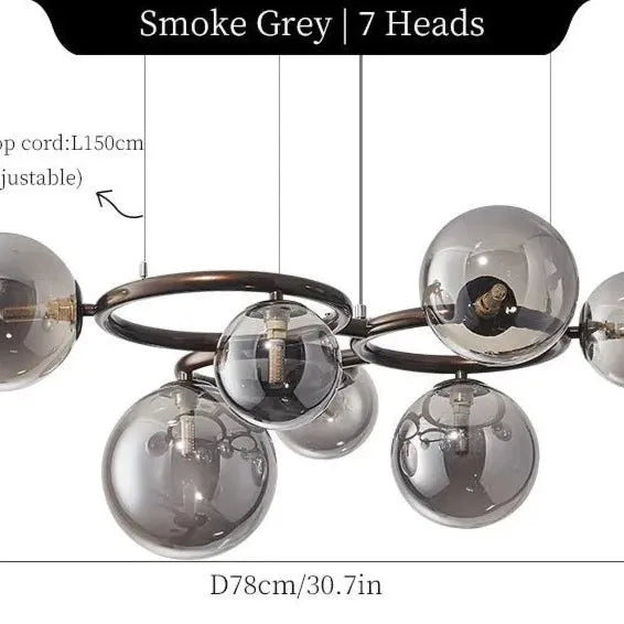 LED glass chandelier for contemporary interiors