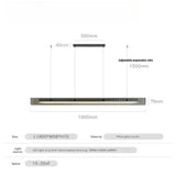 The 180 cm black version drawn with its length and suspension marked