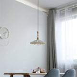 Ceramic and wood pendant light for warm kitchen glow