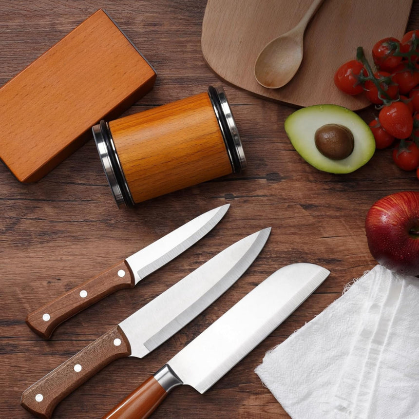 Stainless steel knife sharpener with magnetic design