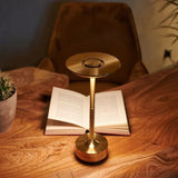 Modern metal table lamp with minimalist silhouette