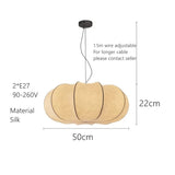 Dimension card for the 50 cm ribbed silk lantern