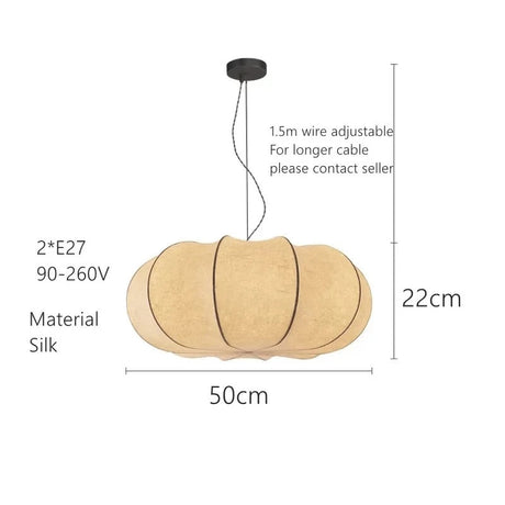 Dimension card for the 50 cm ribbed silk lantern