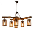 The three light version, one short beam with three wood lanterns