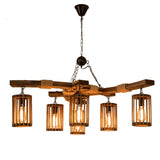 The three light version, one short beam with three wood lanterns