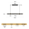 The 118 cm version drawn with its length and 1.5 m drop marked