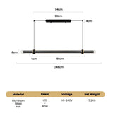 The 148 cm version drawn with its length and 1.5 m drop marked
