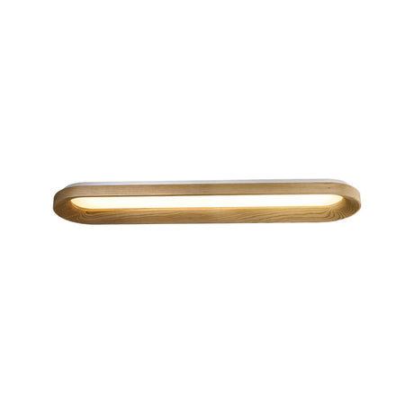Wood color 59.1 in linear ceiling light against a plain background