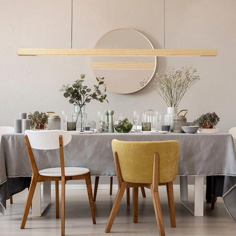 Wood Pendant Light Semi-Flush Mount Detail